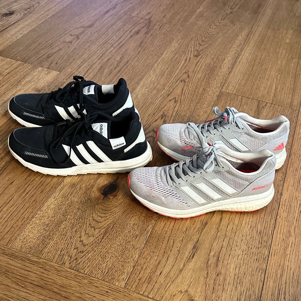 Adidas Black and Gray Running Shoes Duo Size 7 - Like New
